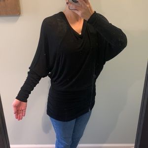 Black dolman top long sleeve size M